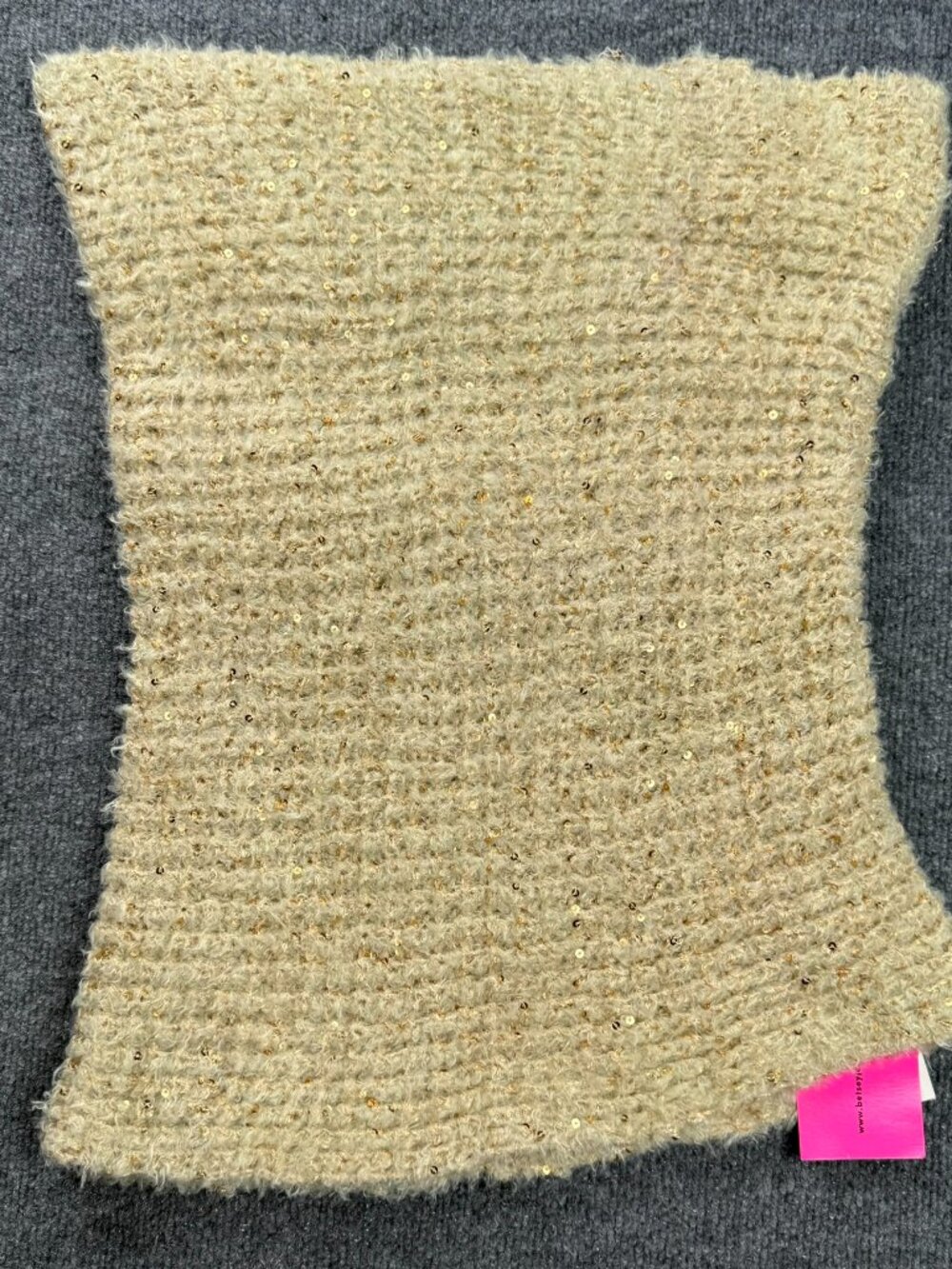 BETSEY JOHNSON Shimmer Gold Sequin Knit Tube Top One Size - Picture 7 of 9